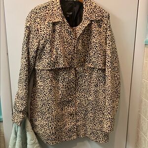 Volcom Leopard Print Trench Coat